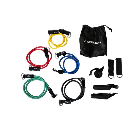 WODFitters Resistance Bands With Handle - 10pcs With Instructions - Picture 1 of 2